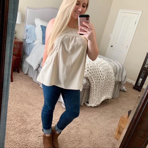 Buckehead Betties Cream Berkley Tank Large - Picture 8 of 8